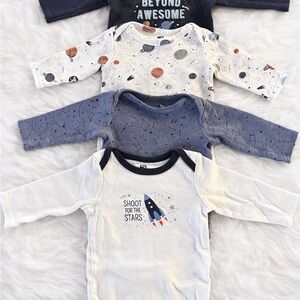 Space-Themed Baby Onesies Set of 4/ 3-6 mnth